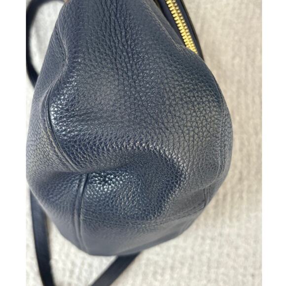 Michael Kors Navy Pebbled Leather Foldover Shoulder Bag #64440 - Picture 7 of 15